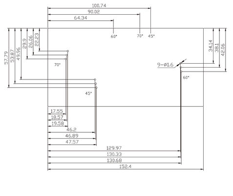 Karbon Çelik RC Çözünürlük Karşılaştırması Ultrasonik Kalibrasyon Blok Standartı AWS D1.1/D1.1M-2015
