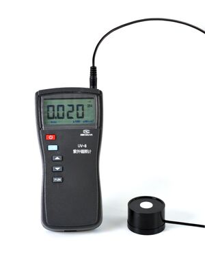 UV-B Endüstriyel UV Işık Yoğunluğu Ölçer 0.1 ~ 200000μW/cm² UV254 UV297 Prob UV Işınım Test Cihazı