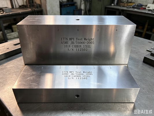 177N MPI Test Ağırlığı 1018 Karbon Çelik Manyetik Parçacık Denetim Kalibrasyon Bloku ASME JB/T6066-2005'e Uygun DC Manyetik Boyunduruk kaldırma gücü test örneği